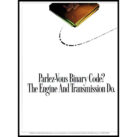 1994 Lexus ES Luxury Sedan 2 Page Vintage Print Ad Computer Chip Wall Art Photo - Picture 2 of 3